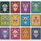 12 Pieces Sugar Skull Decor Art Prints Day of the Dead Poster Dia De Muertos Skulls Wall Mexican Theme for Halloween Fiesta